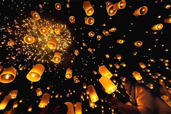 Thai sky lantern Festival balloon paper handmade original_